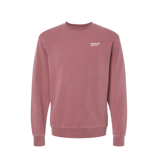 Embroidered Crew Neck Mauve Front