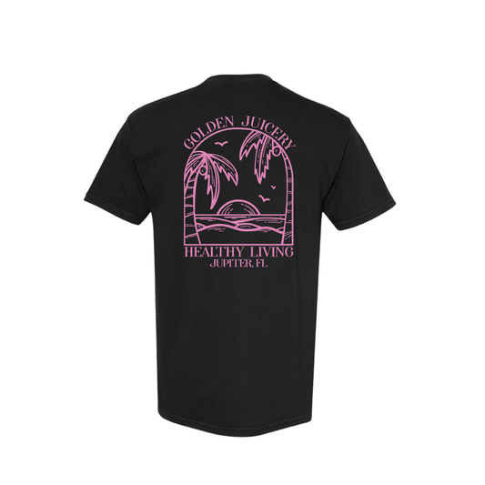 Lightweight Healthy Living T-Shirt - Black/Pink