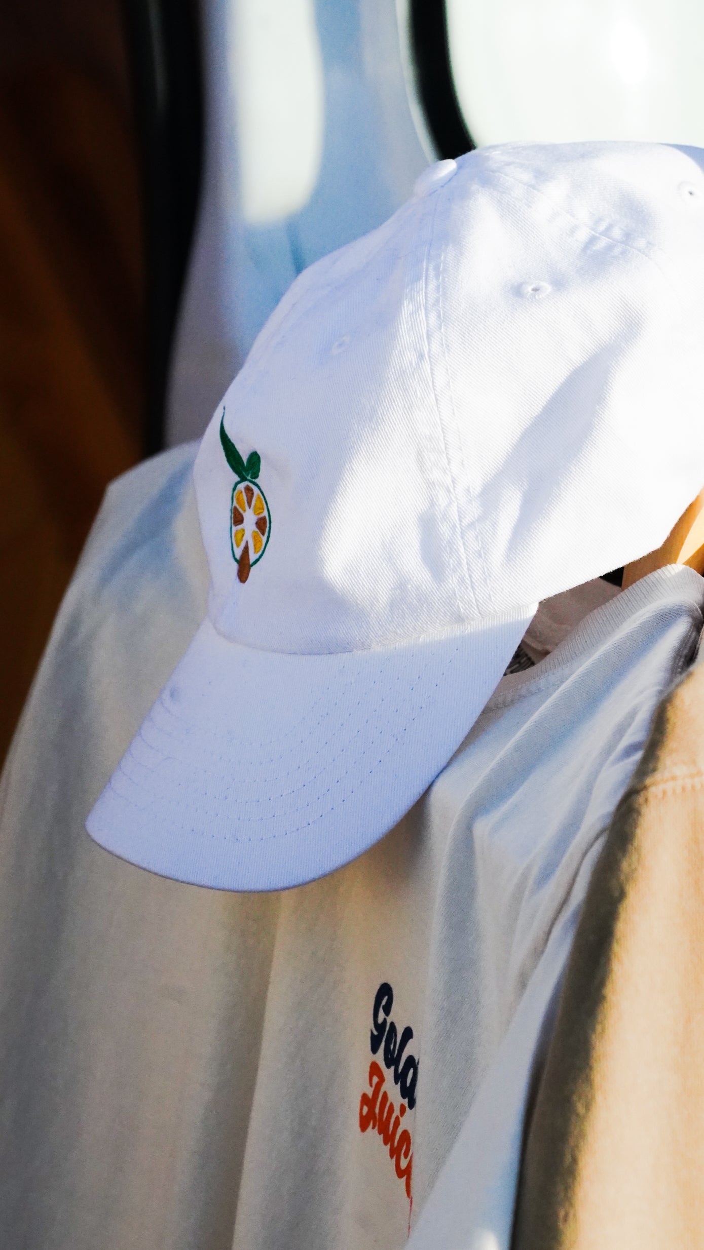 Embroidered White Dad Hat Front