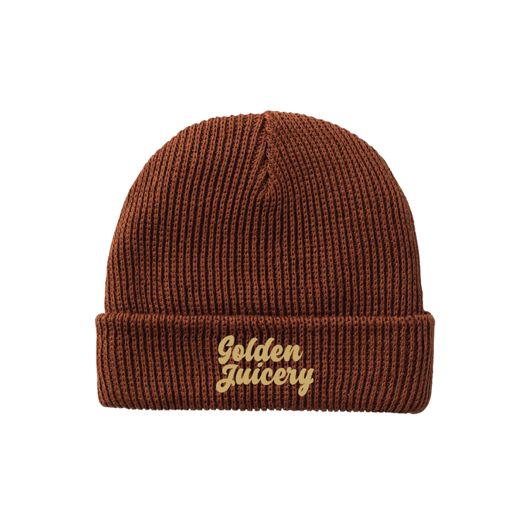 Embroidered Beanie Java Brown