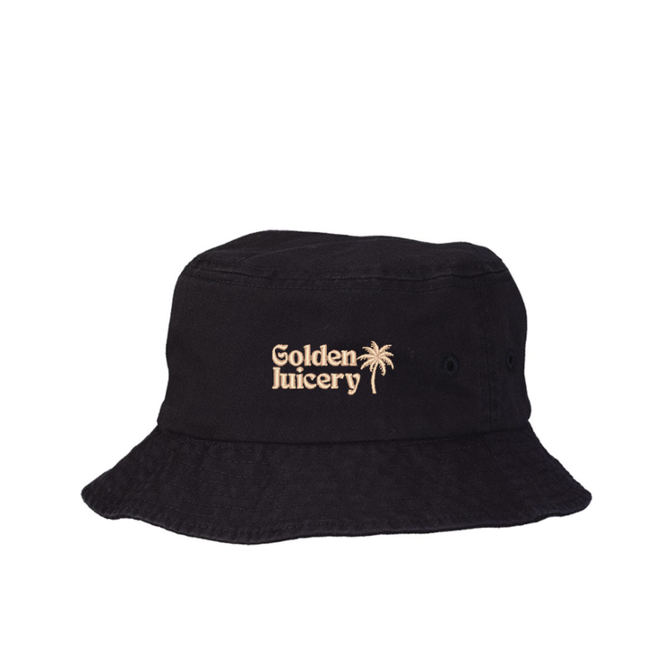 Embroidered Bucket Hat Black Front