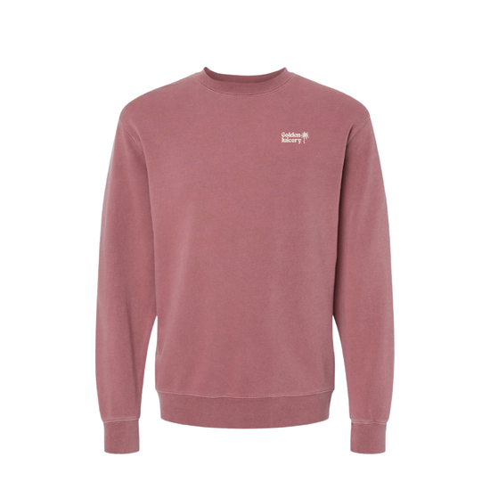 Embroidered Crew Neck Mauve Front