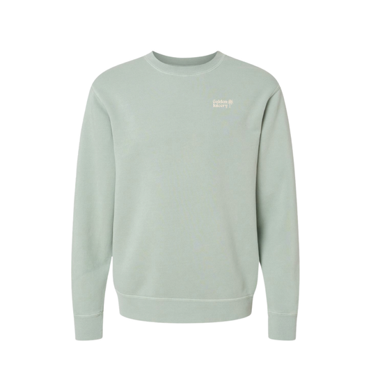 Embroidered Crew Neck Sage Green Front